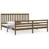 Cama Matrimonial | Cama Para Adultos | Estructura Cama Y Cabecero Madera Maciza Marrón Miel 200x200 Cm Cfw565223