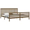 Cama Matrimonial | Cama Para Adultos | Estructura Cama Y Cabecero Madera Maciza Marrón Miel 200x200 Cm Cfw565223