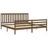 Cama Matrimonial | Cama Para Adultos | Estructura Cama Y Cabecero Madera Maciza Marrón Miel 200x200 Cm Cfw565223