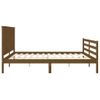 Cama Matrimonial | Cama Para Adultos | Estructura Cama Y Cabecero Madera Maciza Marrón Miel 200x200 Cm Cfw565223