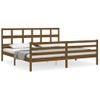 Cama Matrimonial | Cama Para Adultos | Estructura Cama Y Cabecero Madera Maciza Marrón Miel 200x200 Cm Cfw780592