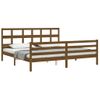 Cama Matrimonial | Cama Para Adultos | Estructura Cama Y Cabecero Madera Maciza Marrón Miel 200x200 Cm Cfw780592