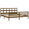 Cama Matrimonial | Cama Para Adultos | Estructura Cama Y Cabecero Madera Maciza Marrón Miel 200x200 Cm Cfw780592