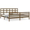 Cama Matrimonial | Cama Para Adultos | Estructura Cama Y Cabecero Madera Maciza Marrón Miel 200x200 Cm Cfw587590