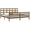 Cama Matrimonial | Cama Para Adultos | Estructura Cama Y Cabecero Madera Maciza Marrón Miel 200x200 Cm Cfw587590