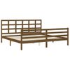 Cama Matrimonial | Cama Para Adultos | Estructura Cama Y Cabecero Madera Maciza Marrón Miel 200x200 Cm Cfw587590