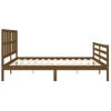 Cama Matrimonial | Cama Para Adultos | Estructura Cama Y Cabecero Madera Maciza Marrón Miel 200x200 Cm Cfw222637