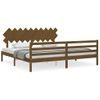 Cama Matrimonial | Cama Para Adultos | Estructura Cama Y Cabecero Madera Maciza Marrón Miel 200x200 Cm Cfw214030