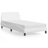 Cama Para Adulto | Cama Individual | Estructura De Cama Cabecero Cuero Sintético Blanco 100x200 Cm Cfw948906