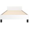 Cama Individual | Cama Para Adultos | Estructura De Cama Cabecero Cuero Sintético Blanco 100x200 Cm Cfw331124