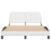 Cama Matrimonial | Cama Para Adultos | Estructura De Cama Cabecero Cuero Sintético Blanco 120x200 Cm Cfw35649