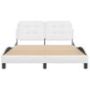 Cama Matrimonial | Cama Para Adultos | Estructura De Cama Cabecero Cuero Sintético Blanco 140x200 Cm Cfw53987