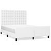 Cama Matrimonial | Cama Para Adultos | Estructura De Cama Cabecero Cuero Sintético Blanco 140x200 Cm Cfw69821