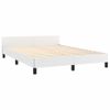 Cama Matrimonial | Cama Para Adultos | Estructura De Cama Cabecero Cuero Sintético Blanco 140x200 Cm Cfw69821