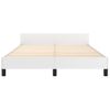 Cama Matrimonial | Cama Para Adultos | Estructura De Cama Cabecero Cuero Sintético Blanco 140x200 Cm Cfw69821