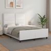 Cama Matrimonial | Cama Para Adultos | Estructura De Cama Cabecero Cuero Sintético Blanco 140x200 Cm Cfw755684