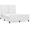 Cama Matrimonial | Cama Para Adultos | Estructura De Cama Cabecero Cuero Sintético Blanco 140x200 Cm Cfw755684