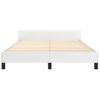 Cama Matrimonial | Cama Para Adultos | Estructura De Cama Cabecero Cuero Sintético Blanco 140x200 Cm Cfw755684