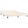 Cama Matrimonial | Cama Para Adultos | Estructura De Cama Cabecero Cuero Sintético Blanco 160x200 Cm Cfw863834