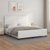 Cama Matrimonial | Cama Para Adultos | Estructura De Cama Cabecero Cuero Sintético Blanco 180x200 Cm Cfw969925