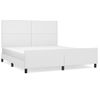 Cama Matrimonial | Cama Para Adultos | Estructura De Cama Cabecero Cuero Sintético Blanco 180x200 Cm Cfw969925