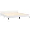 Cama Matrimonial | Cama Para Adultos | Estructura De Cama Cabecero Cuero Sintético Blanco 180x200 Cm Cfw969925