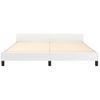 Cama Matrimonial | Cama Para Adultos | Estructura De Cama Cabecero Cuero Sintético Blanco 180x200 Cm Cfw969925