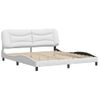 Cama Matrimonial | Cama Para Adultos | Estructura De Cama Cabecero Cuero Sintético Blanco 180x200 Cm Cfw517601