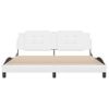 Cama Matrimonial | Cama Para Adultos | Estructura De Cama Cabecero Cuero Sintético Blanco 180x200 Cm Cfw70979