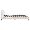 Cama Matrimonial | Cama Para Adultos | Estructura De Cama Cabecero Cuero Sintético Blanco 180x200 Cm Cfw70979