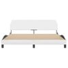 Cama Matrimonial | Cama Para Adultos | Estructura De Cama Cabecero Cuero Sintético Blanco 180x200 Cm Cfw210550