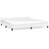 Cama Matrimonial | Cama Para Adultos | Estructura De Cama Cabecero Cuero Sintético Blanco 200x200 Cm Cfw900101