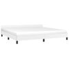 Cama Matrimonial | Cama Para Adultos | Estructura De Cama Cabecero Cuero Sintético Blanco 200x200 Cm Cfw900101