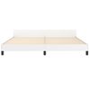 Cama Matrimonial | Cama Para Adultos | Estructura De Cama Cabecero Cuero Sintético Blanco 200x200 Cm Cfw900101