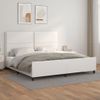 Cama Matrimonial | Cama Para Adultos | Estructura De Cama Cabecero Cuero Sintético Blanco 200x200 Cm Cfw808400