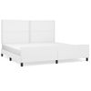 Cama Matrimonial | Cama Para Adultos | Estructura De Cama Cabecero Cuero Sintético Blanco 200x200 Cm Cfw808400