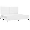 Cama Matrimonial | Cama Para Adultos | Estructura De Cama Cabecero Cuero Sintético Blanco 200x200 Cm Cfw808400