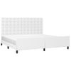 Cama Matrimonial | Cama Para Adultos | Estructura De Cama Cabecero Cuero Sintético Blanco 200x200 Cm Cfw889203