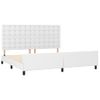 Cama Matrimonial | Cama Para Adultos | Estructura De Cama Cabecero Cuero Sintético Blanco 200x200 Cm Cfw889203