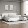 Cama Matrimonial | Cama Para Adultos | Estructura De Cama Cabecero Cuero Sintético Blanco 200x200 Cm Cfw380045