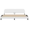 Cama Matrimonial | Cama Para Adultos | Estructura De Cama Cabecero Cuero Sintético Blanco 200x200 Cm Cfw380045