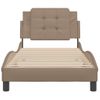 Cama Individual | Cama Para Adultos | Estructura De Cama Cabecero Cuero Sintético Capuchino 100x200cm Cfw51772