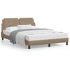 Cama Matrimonial | Cama Para Adultos | Estructura De Cama Cabecero Cuero Sintético Capuchino 120x200cm Cfw16544