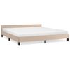 Cama Matrimonial | Cama Para Adultos | Estructura De Cama Cabecero Cuero Sintético Capuchino 180x200cm Cfw460182