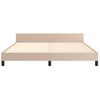 Cama Matrimonial | Cama Para Adultos | Estructura De Cama Cabecero Cuero Sintético Capuchino 180x200cm Cfw460182