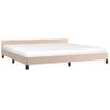 Cama Matrimonial | Cama Para Adultos | Estructura De Cama Cabecero Cuero Sintético Capuchino 200x200cm Cfw660175