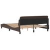 Cama Matrimonial | Cama Para Adultos | Estructura De Cama Cabecero Cuero Sintético Marrón 160x200 Cm Cfw925514