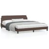 Cama Matrimonial | Cama Para Adultos | Estructura De Cama Cabecero Cuero Sintético Marrón 180x200 Cm Cfw517957