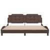 Cama Matrimonial | Cama Para Adultos | Estructura De Cama Cabecero Cuero Sintético Marrón 180x200 Cm Cfw83251