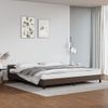 Cama Matrimonial | Cama Para Adultos | Estructura De Cama Cabecero Cuero Sintético Marrón 200x200 Cm Cfw925036